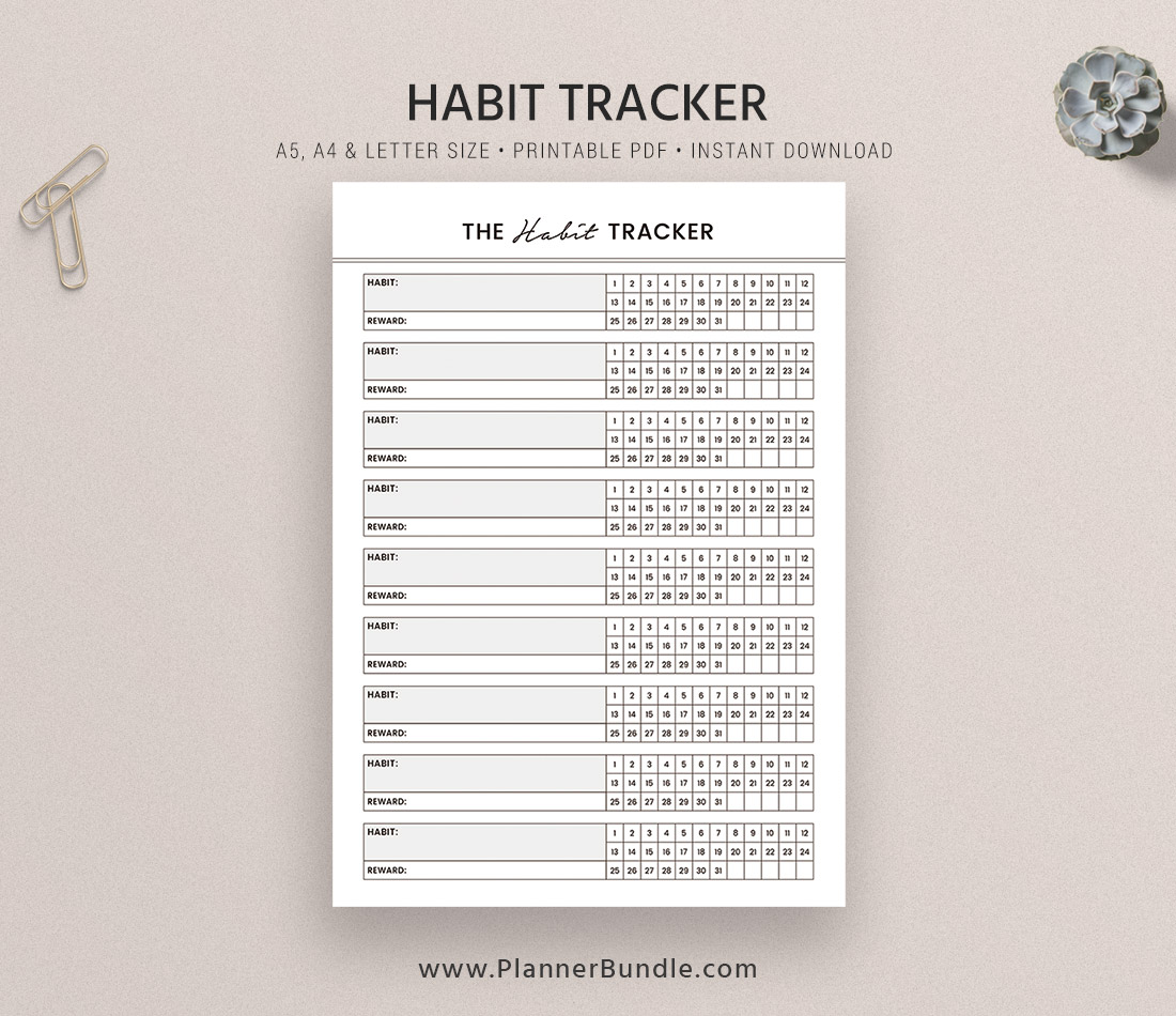 Buy HANDMADE Printed Habit Tracker Planner Inserts Filofax Louis Online in  India 