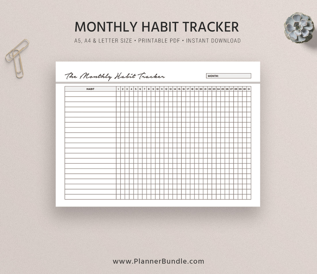 Habit Tracker Planner Inserts - 8Lotus