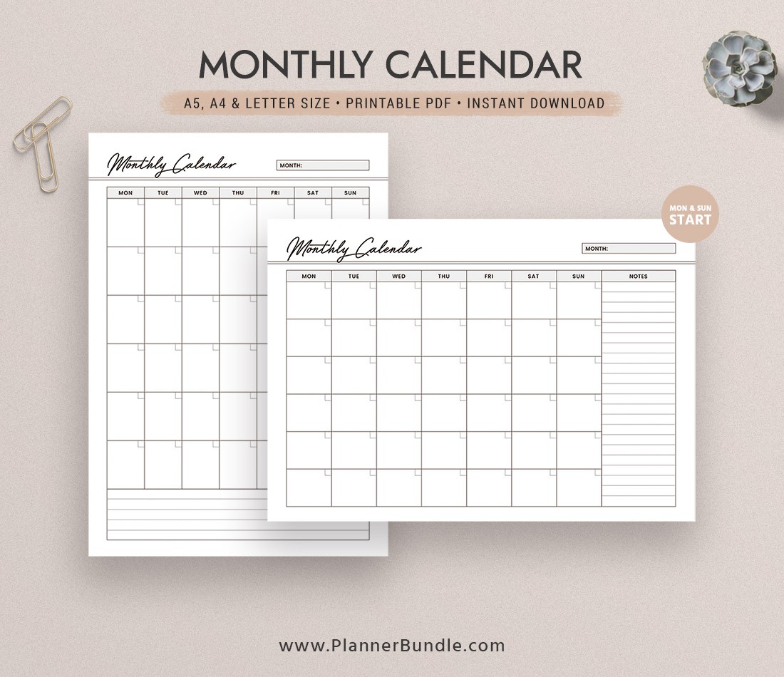 Weekly Printable Inserts A5 Planner Refill Weekly Agenda 
